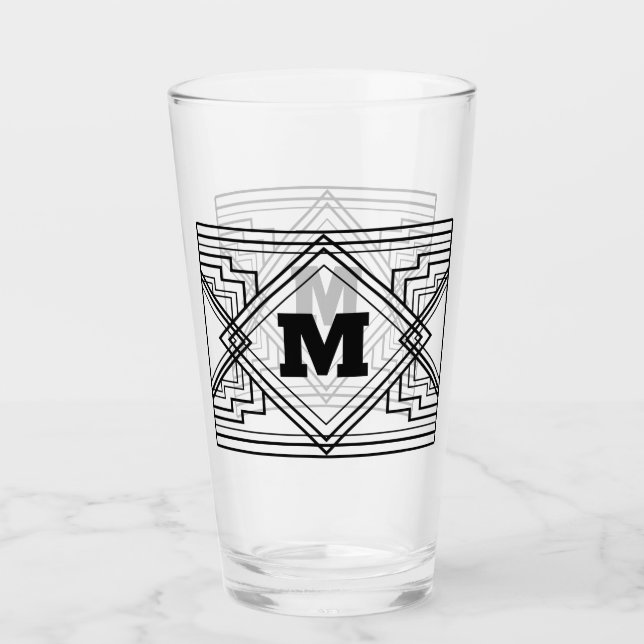 Geometriskt monogram glaskopp (Framsida)