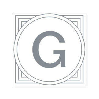 Geometriskt monogram självfärgande stämpel