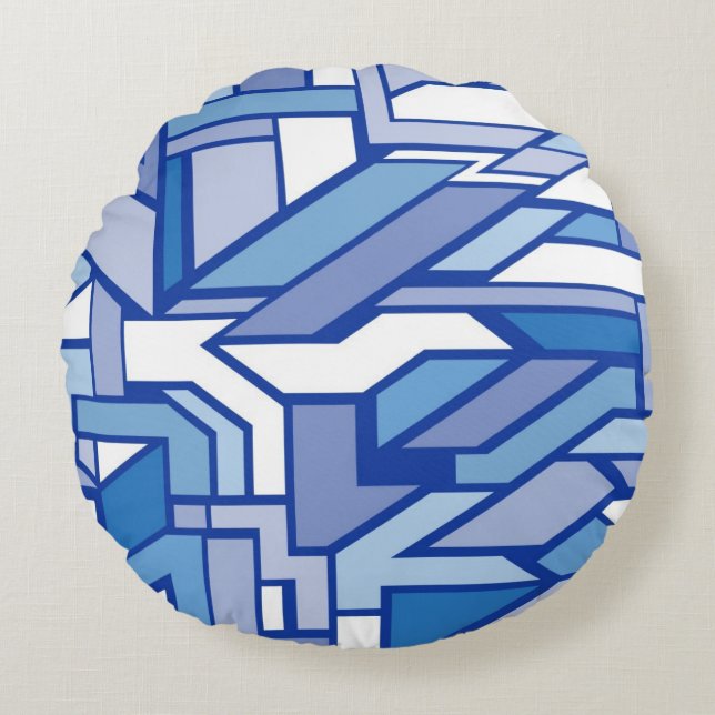 Geometriskt mönster 2 rund kudde (Framsidan)