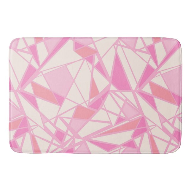 Geometriskt mönster abstrakt färg rosa  badrumsmatta (Framsidan)