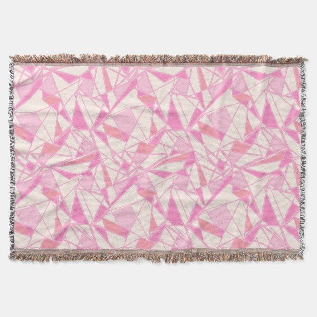 Geometriskt mönster abstrakt färg rosa  filt (Framsidan)