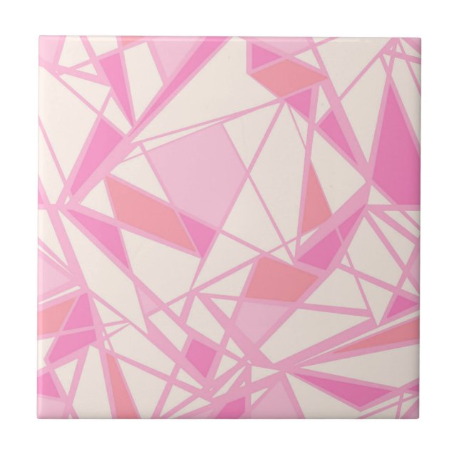 Geometriskt mönster abstrakt färg rosa  kakelplatta (Framsidan)