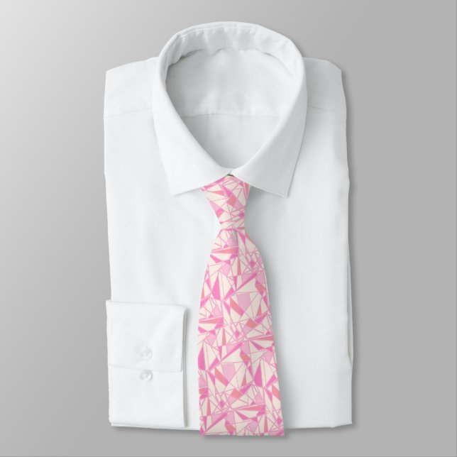 Geometriskt mönster abstrakt färg rosa  slips (Bunden)