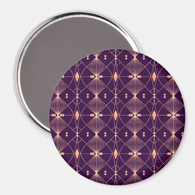Geometriskt mönster av korsande diamantformer  magnet (Front/Back)