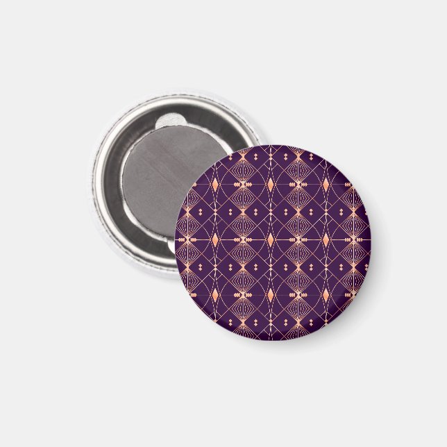 Geometriskt mönster av korsande diamantformer  magnet (Front/Back)