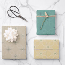 Geometriskt Mönster | Dämpad Teal, Guld och Taupe