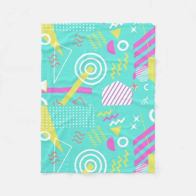 geometriskt mönster för 90-tal fleecefilt (Framsidan)