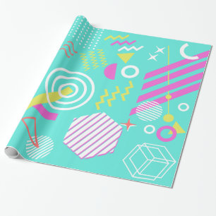 geometriskt mönster för 90-tal presentpapper