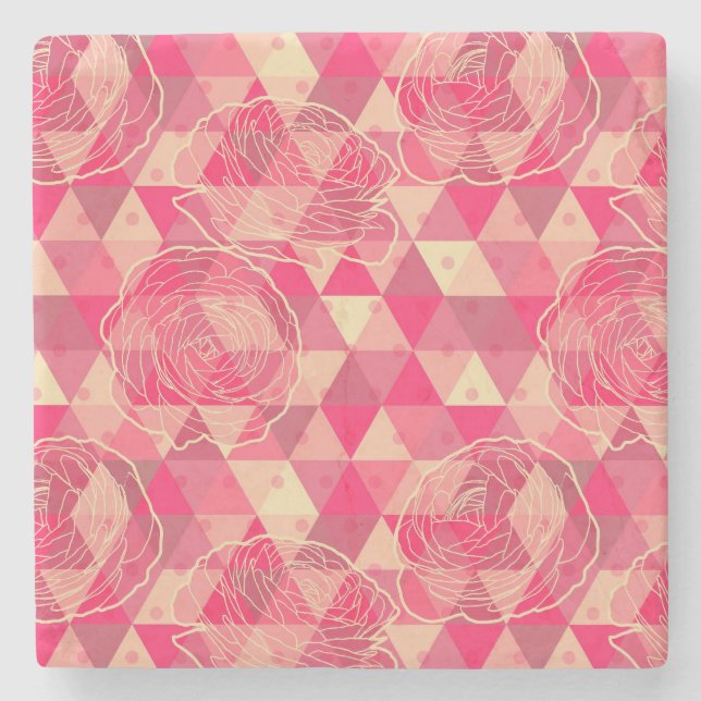 Geometriskt mönster för blomma stenunderlägg (Framsidan)