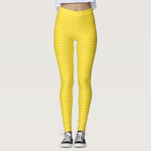 Geometriskt mönster för gul honungskaka leggings