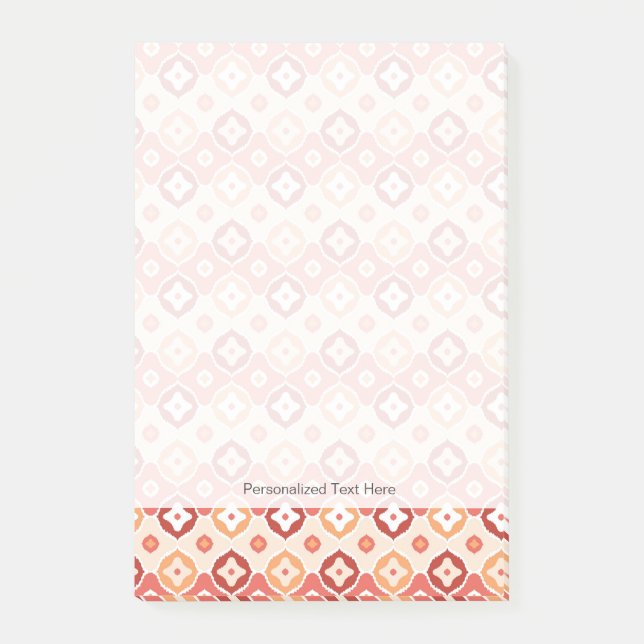 Geometriskt mönster för guld- ikat post-it block (Framsida)