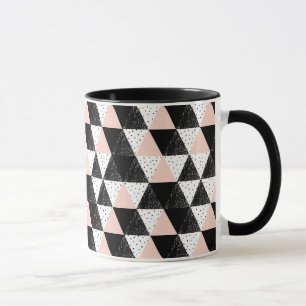 Geometriskt mönster för hand plockadetriangel mugg