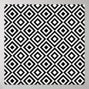 Geometriskt mönster för modern abstraktsvartvit poster