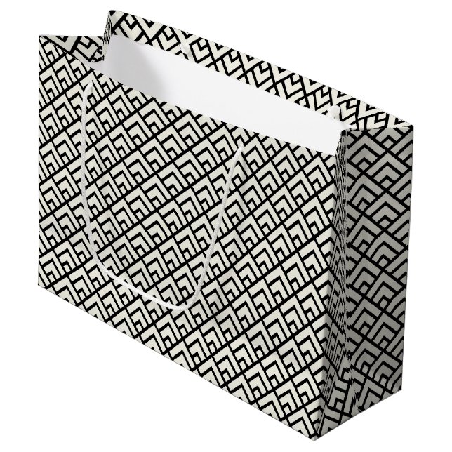 Geometriskt mönster för svart & för vit (Framsidan Vinklad)