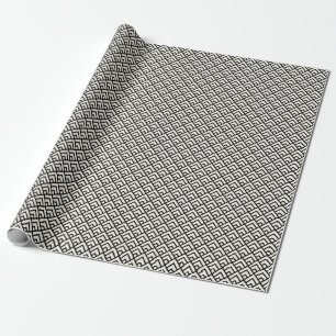 Geometriskt mönster för svart & för vit presentpapper