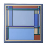 Geometriskt Mönster för underbara konst och hantve Kakelplatta<br><div class="desc">Den här vackra plattan har en design för konstverk och hantverksrörelser i varierande blå nyans och terra cotta. Den framhäver ett underbart ryggsplash-accent, eller som en dekorplatta i en kamera. Rörelsen för konst och hantverk var i full gång vid sekelskiftet (förra århundradet) under 1900-talet när William Morris, Stickley och Frank...</div>