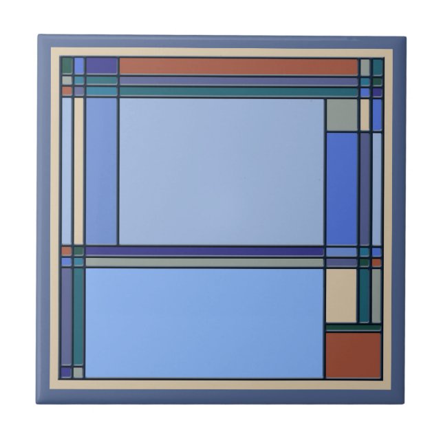 Geometriskt Mönster för underbara konst och hantve Kakelplatta (Framsidan)