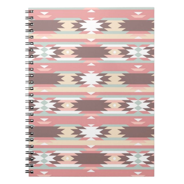 Geometriskt mönster i aztec stil 2 anteckningsbok med spiral (Framsidan)