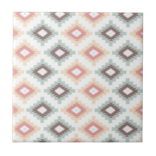 Geometriskt mönster i aztec stil kakelplatta