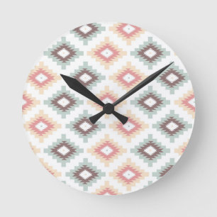 Geometriskt mönster i aztec stil rund klocka