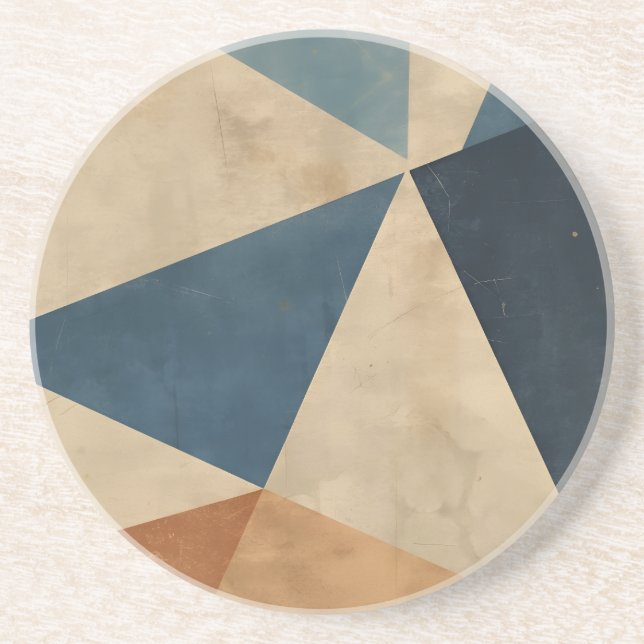 Geometriskt mönster i blå, beige och rost underlägg (Framsidan)