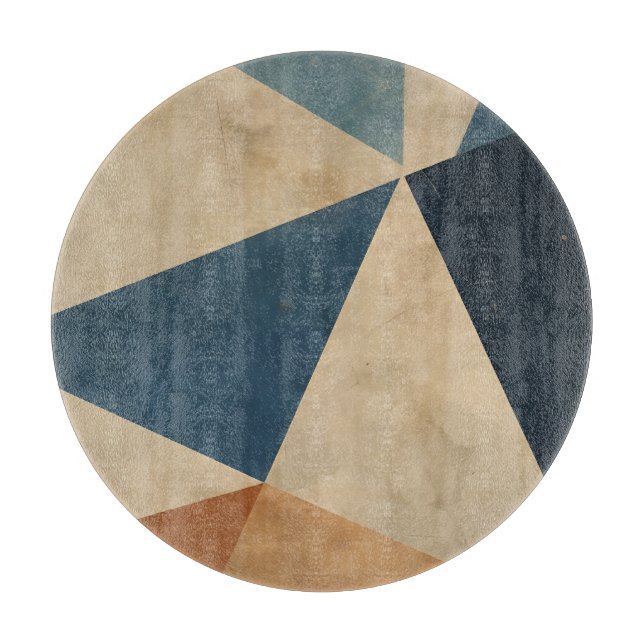 Geometriskt mönster i blått, tan och rost (Framsidan)