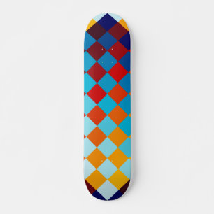 Geometriskt mönster i färglösa fyrkanter mini skateboard bräda 18,5 cm