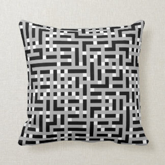 Geometriskt mönster i grått, svart och White. Kudde