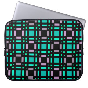 Geometriskt mönster i grönt och geometriskt färg p laptop fodral