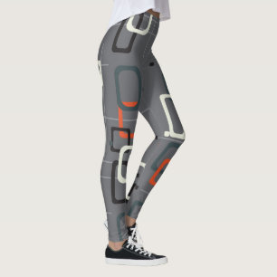 Geometriskt mönster i mitten av århundradet leggings