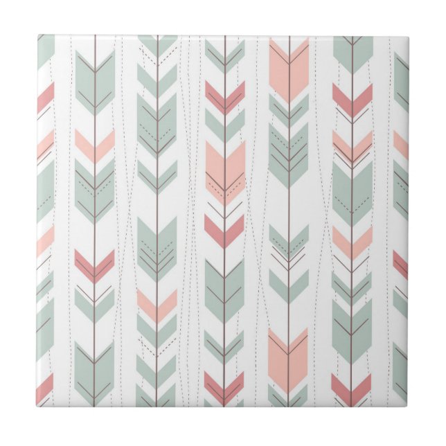 Geometriskt mönster i retro stil kakelplatta (Framsidan)