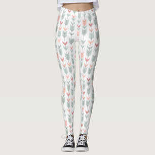 Geometriskt mönster i retro stil leggings