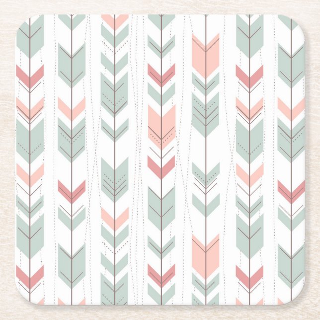 Geometriskt mönster i retro stil underlägg papper kvadrat (Framsidan)