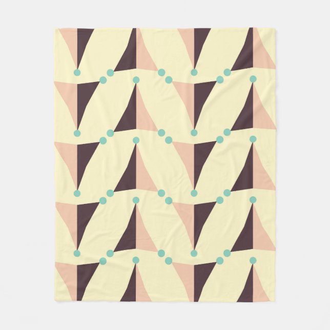 Geometriskt mönster i retro-vibbar fleecefilt (Framsidan)