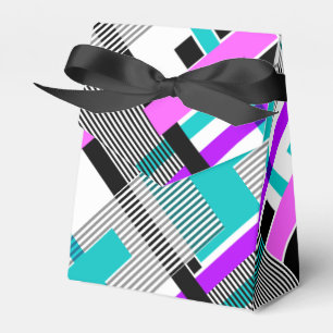 geometriskt mönster i stripe och neon färg presentaskar