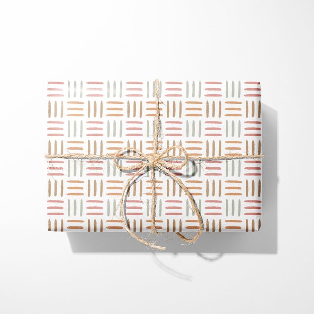 Geometriskt Mönster Inpackningspapper Rosa Boho Li Presentpapper (Skapare uppladdad)