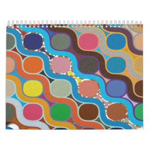 Geometriskt Mönster med enhetligt utformade färg Kalender