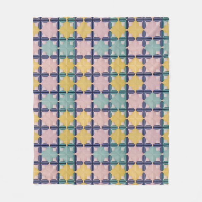 Geometriskt Mönster med levande Färg Fleecefilt (Framsidan)