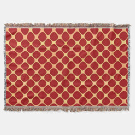 Geometriskt Mönster Med Röda Cirklar Filt