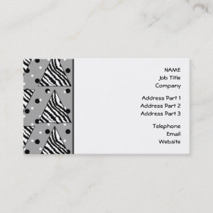 Geometriskt mönster med zebra ränder och prickar visitkort
