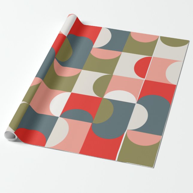 Geometriskt Mönster Presentinslagningspapper Presentpapper (Utrullad)