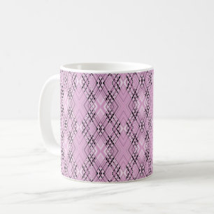 Geometriskt mönster retro rosa diamanter kaffemugg