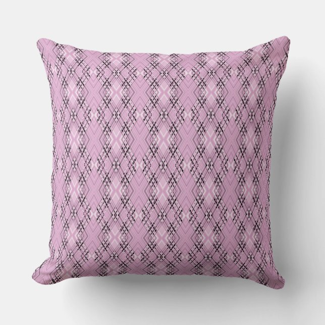 Geometriskt mönster retro rosa diamanter kudde (Framsida)