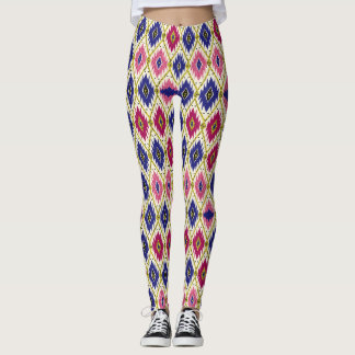 Geometriskt Mönster: Traditional Textile Illustra Leggings