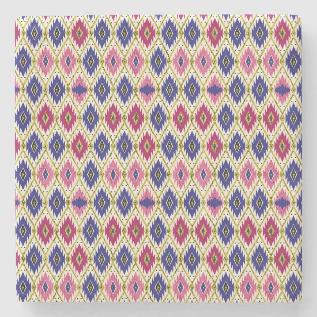 Geometriskt Mönster: Traditional Textile Illustra Stenunderlägg (Framsidan)