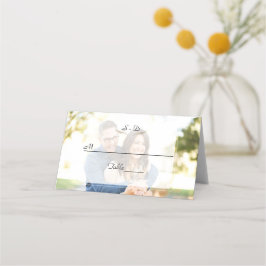 Geometriskt monterat foto Bröllop Placeringskort