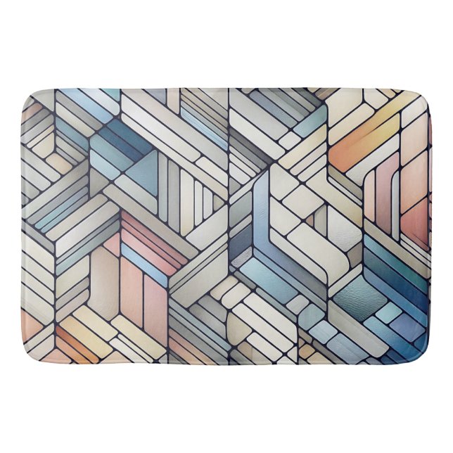 Geometriskt mosaikmönster badrumsmatta (Framsidan)