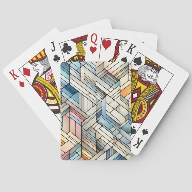 Geometriskt mosaikmönster casinokort (Baksidan)