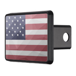 Geometriskt nät för Rött vitt blått USA flagga Dragkroksskydd