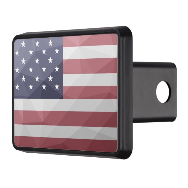 Geometriskt nät för Rött vitt blått USA flagga Dragkroksskydd (Vänster)